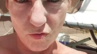 Happy Mother's day to me swimming, masturbating poolside