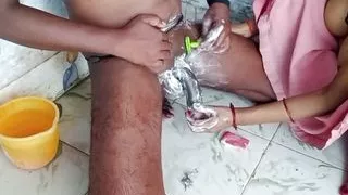 Today we took out the pubic hair and sister-in-law shook my penis and spilled the water.