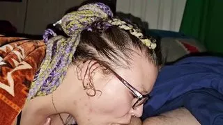 Blowjob after work drain his balls and swallow all his load