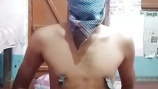 Desi boy self satisfaction with cucumber