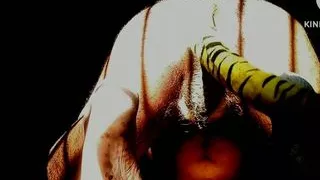 Lion plays in the cage. Hot gay lion fuck his tail.