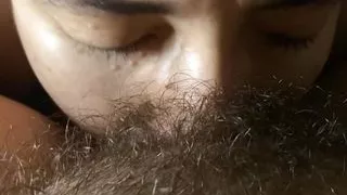 lesbian sucking very hairy and wet pussy