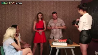CFNM group British BJ on college while teacher filming