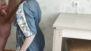 Morning blowjob from a pot-bellied pregnant milf