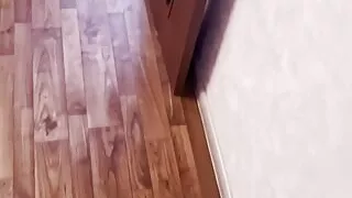 Pizza delivery girl sucked my dick juicy for her gaffe and I cum on her tits