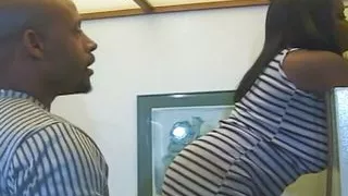 Curvy black slut deep throat BBC