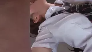 school-girl Moe Sakura delivers the best Asian suck off you'll ever watch in the hottest JAV scene.