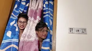 Desi Milfs cock riding short boyfriend in erotic threesome