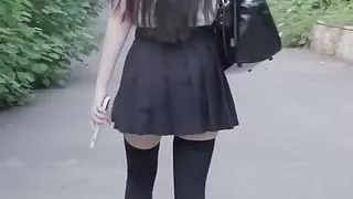 Horny College Student Masturbates in an Abandoned Building