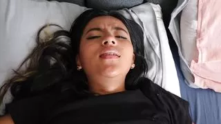 My stepsister comes to visit and eats some of my cock