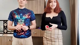 A game of strip darts with a sexy redhead