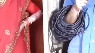 Indian desi woman enjoying fun with husband's friend clear Hindi voice