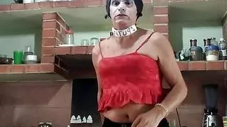 Playing in the kitchen with my ass