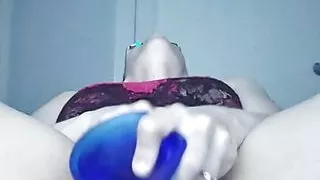 NaughtyAleena makes her pussy cum so hard with a 10" alien dildo