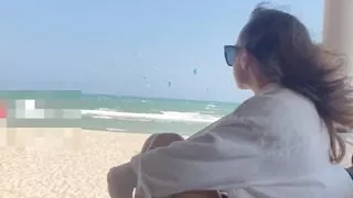 Me- Teen Girl From the Beach Makes a Food Fetish Right on Dick and Sucks with Moans, Blowjob POV