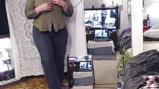 V217 Tight Jeans on Big Juicy Butt with Pretty Underwear Beneath