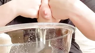 Extracting Milk From My Two Tits with My Two Hands!!! 300cc