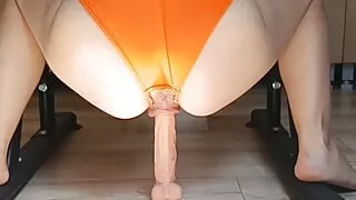 squirting on a dildo