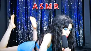 Whispered Roleplay Portrait ASMR - foot fetish goddess worship skinny brunette