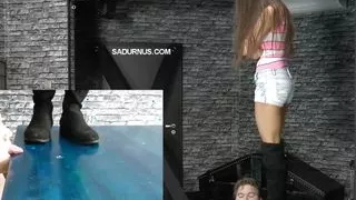 Amanda trampling on my tongue