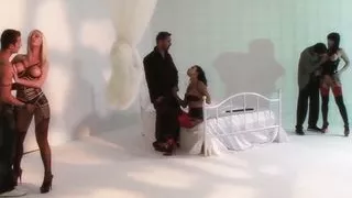 Group party with Lucy Bell and Helena G with big tits gets