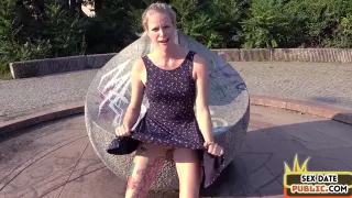 Outdoor public German amateur gets fucked by sex date