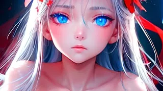 AI animated anime bitch with a cute face and big tits