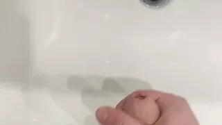 Cumshot in the bathroom