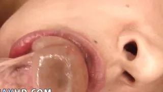 Misaki Tanemura revels success, as this hairy asian mummy feasts on her chosen man-meat - The hottest asian porn!