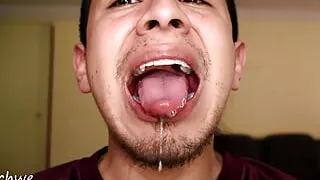 Tongue and saliva fetish