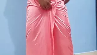 Gorgeous sexy orange bra panty fuking time