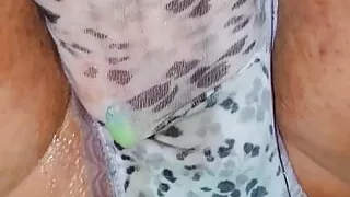 This Is How a Flowing Wet Pussy Sounds When I Rub It with Wet Panties to Orgasm