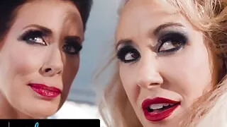 GIRLSWAY - MILF Rivals Brandi Love & Reagan Foxx Scare Coworkers So They Can Fuck In Meeting Room