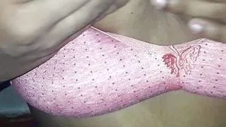 Dhanu play with her boobs.