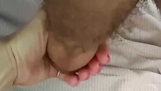 Footjobs and vibrator in his ass