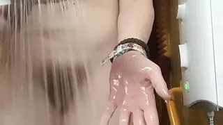 My tight virgin asshole gets some close up, loving fingering fun in the shower