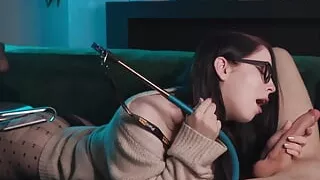 Girl in Glasses Smokes and Sucks Big Cock While I Cunnilingus Her in 69 Position - Mollyredwolf
