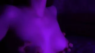 Neighbor's Big Bouncing Breasts. I Squeeze Nipples to the Moaning