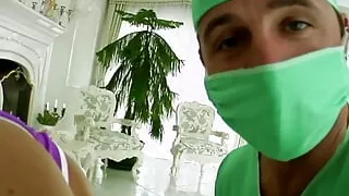 Maddy the blonde slut who inserts David Perry's long cock