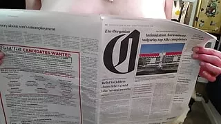 1079 Dawnskye1962 Reading the Paper Nude Plus Masturbating to Orgasm