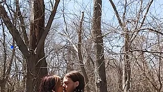 Outside in the woods