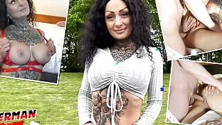 GERMAN SCOUT - First Anal Sex for Big Tits Tattoo Model Mia Roux at Pickup Casting