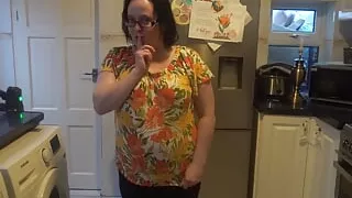 Stepmom talked into stripping and cleaning in swimsuit