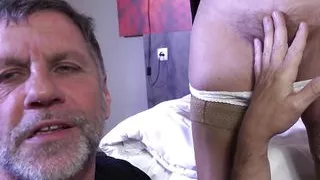 German amateur with sexy cougar with pussy hair and small