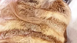 Passionate standing fuck in sexy lingerie, high heels and foxtail ANAL PLUG