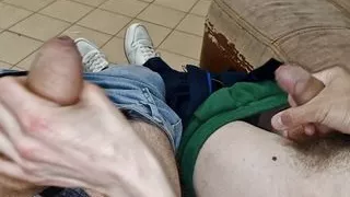 In the garage, while no one is watching, we decided to quickly drain the sperm! It's hot! Exclusive! Big cocks! Lots of cum!