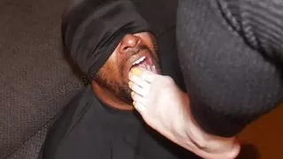 Big footed step mom shoves yellow toes down stepson&#039;s throat