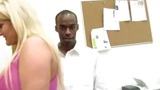 Interracial sex with Julie Cash an uninhibited blonde woman