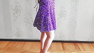 Cute pre cumming hot legs ladyboy sexy shemale cute crossdresser with belly dancer skirt