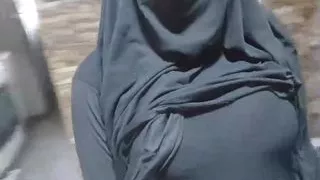 Arab Hot Amateur MILF Showing Big Tits And Creamy Pussy Squirt In Hijab Niqab Dress